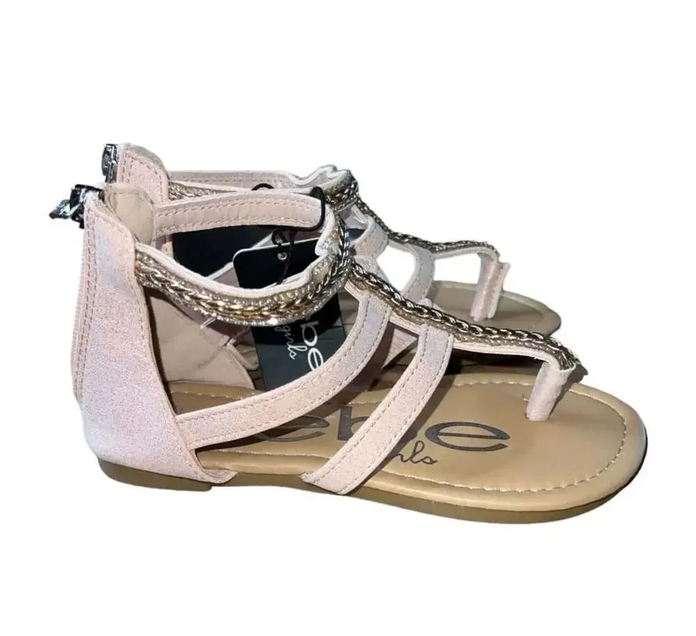 bebe Girls Blush Braided Strappy Flat Gladiator Sandal Size 13